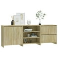 thumbnail image 4 of vidaXL Sideboard 3 Piece Engineered Wood Storage Console Cabinet Multi Colors, 4 of 25