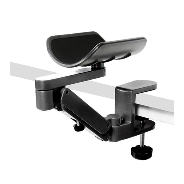 Metal Adjustable Arm Rest Wrist Support Extended Mouse Pad Armrest for Computer Ergonomic Hand Comfort Black