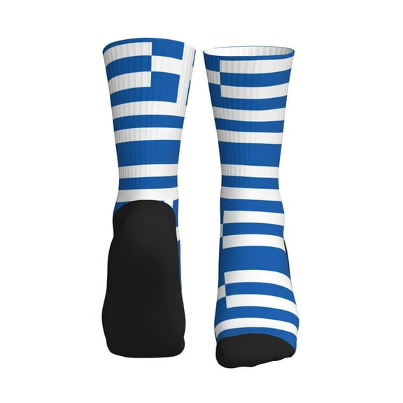Men Women Greek Flag Novelty Soft Funny Dress Crew Socks