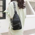 thumbnail image 4 of Bolso De Hombro Bolso de pecho para mujer, correa ajustable para el hombro, monedero para niñas de color sólido (negro), 4 of 6