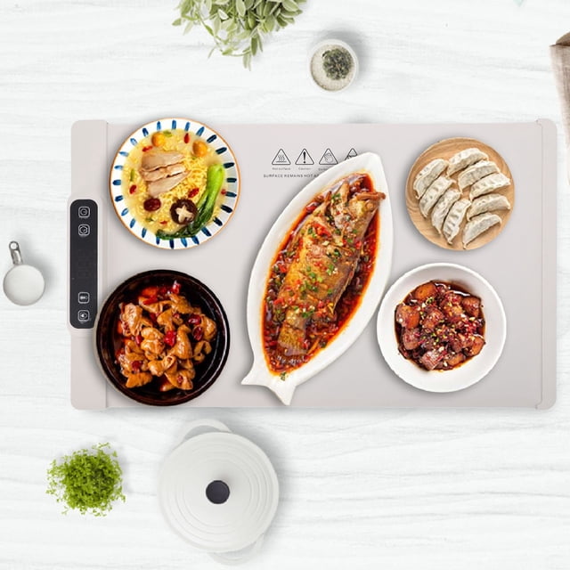 Portable Food Warming Mat, Electric Warming Tray with 8mm Thickness, Versatile Rollable Food Warmer Temperature Adjustable 60-100 for Gatherings Parties Buffets Daily Use