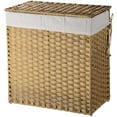 thumbnail image 3 of 110L Handwoven Laundry Hamper, Foldable Laundry Basket with Lid and Removable liner Bags, 3 of 7