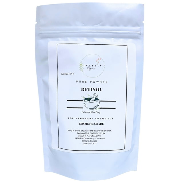 Xclusiv Organics Pure Retinol Powder Vitamin A Powder |Anti-wrinkle| Anti-aging 25g