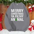 thumbnail image 4 of Hoodies for Men Mens Christmas Fall Plus Size Hoodless Pullovers Fashion Sweatshirts Holiday Logo Print Clothing Tops Foreign Hoodie Men Sweatpants Set No Hood Hoodie Equator Sweatshirt with Gray 3XL, 4 of 4