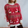 thumbnail image 5 of Gibobby Suéter Abrigo Mujer Conjunto de dos piezas de bufanda para de Navidad, tejido de otoño e invierno, imitación de visón, , de nieve, Jacquard, colorido, para mujer (Rojo, S), 5 of 5
