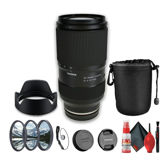 Tamron 50-300mm F/4.5-6.3 Di III VC VXD Lens For (Sony E) Mirrorless Cameras - Bundle