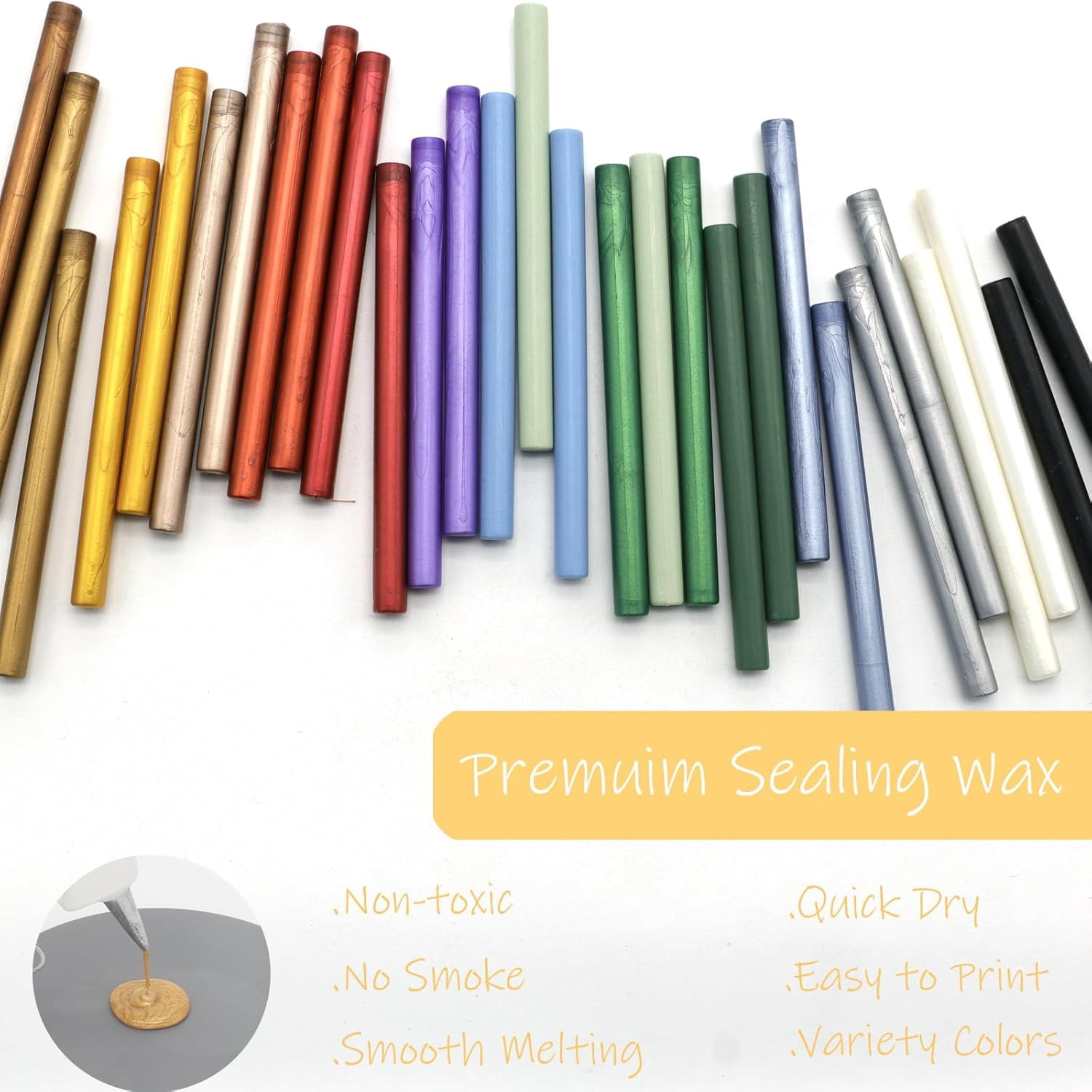 30 Pcs Wax Seal Sticks Mixed Colors, General Glue Gun Sealing Wax Sticks for Wax Seal Stamp, Mini Wax Seal Glue Gun Sticks Gold Green Red Black Assorted Colors for Envelope Seal Craft (15 Colors)