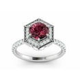 thumbnail image 5 of HeartsAndYou 2.3ct Natural Garnet Diamond Halo Accented Solitaire Ring 14k SOLID White Gold, 5 of 9