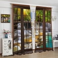 thumbnail image 4 of Forest Curtains,Nature Forest Waterfalls Landscape Rustic Country Farmhouse Style Rod Pocket Soundproof Window Curtains for Bedroom Living Room 2 Panel 84x84in, 4 of 6