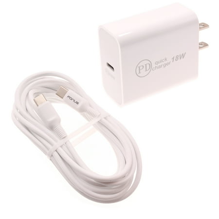 Fast Type-C 18W PD Home Charger for OnePlus Nord N300 5G/N20 5G 10T 5G Phones - 10ft Long Cable Quick Power Adapter USB-C Compatible With OnePlus Nord N300 5G/N20 5G 10T 5G
