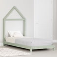 thumbnail image 2 of South Shore Sweedi, Scandinavian Twin Bed with House Frame Headboard, Sage Green, 2 of 10