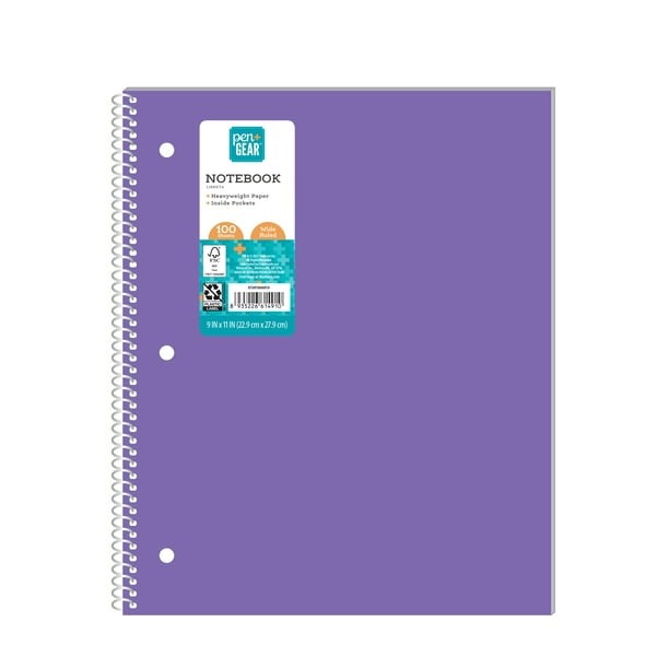 Pen+Gear Poly 1Subject Notebook, Wide Ruled, 100 Heavyweight Sheets