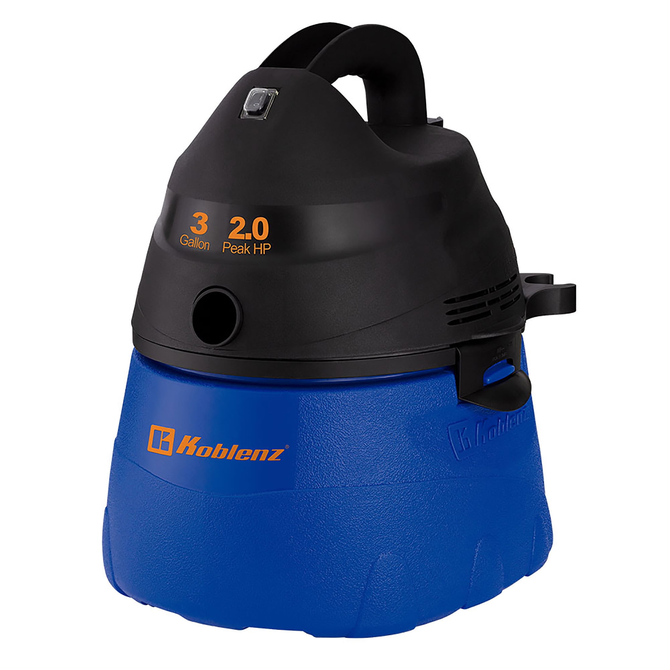 KOBLENZ Wet Dry Blow Vacuum 3-Gallon, 2 Peak HP 1-1/4 In x 6 Ft Locking Hose, 3 in 1 portable shop vac with 5 Year Warranty (WD-353L)