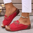 thumbnail image 6 of Lenago Slippers for Women Solid Color Cozy Platform Slip On House Shoes Flat Soft Memory Foam Anti-Skid Rubber Sole Bedroom Indoor Outdoor Slipper Sandals, 6 of 8