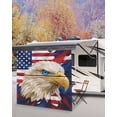 thumbnail image 5 of 4th of July RV Awning Sun Shade Screen 9'X7' Bald Eagle Mesh Sunscreen Patriotic American Flag Awning Shade Screen with Zipper UV Blocker Completed Kits Outdoor Canopy for RV Motorhome Camper Travel, 5 of 7