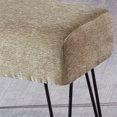 thumbnail image 3 of Home Soft Things Jacquard Chenille Stool Chair Upholstered Footrest Ottoman with Black Metal Legs and Padded Seat, Tanga-Grey, 19" x 13" x 17", 3 of 6