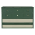 thumbnail image 4 of Harper & Bright Designs Queen Murphy Bed Wall Bed with Storage Drawers, Wood Murphy Bed Chest, Foldable Platform Bed Queen Size for Home Office Small Room, Pulley Structure Design, Green, 4 of 14