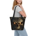 thumbnail image 2 of Horeoi Metal Evil Skull Print Shoulder Bag for Women Large Capacity Zipper Tote for Shopping Beach Travel Gym with Inner Pocket, 2 of 7