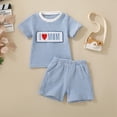 thumbnail image 2 of Toddler Boy Summer Shorts Set2 Piece Baby Summer Clothes Short Sleeve Embroidery T Shirt Shorts Set For Mother's Day, 2 of 9