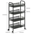 thumbnail image 6 of Thehsnt 5-Tier Rolling Storage Cart - 360° Spin Metal Wire Shelves with Locking Wheels, Space-Saving Organizer for Kitchen/Pantry/Bathroom, Rust-Resistant Black Shelving Unit, 6 of 14