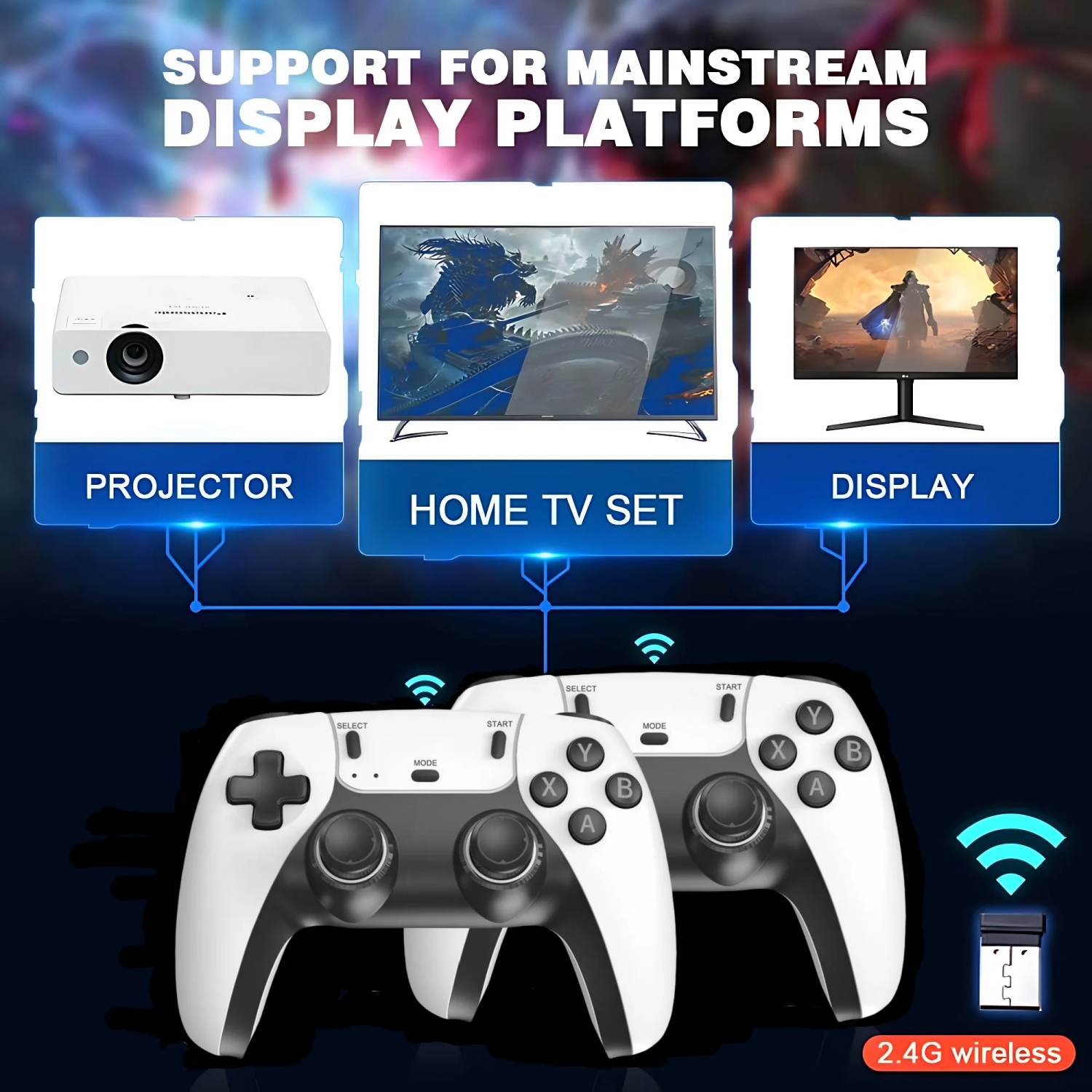 ZYTKWT M15 Video Game Console - 4K HDMI, 2.4G Wireless Controller, 64GB, 40,000+ Games, 28 Emulators, Portable Game Stick