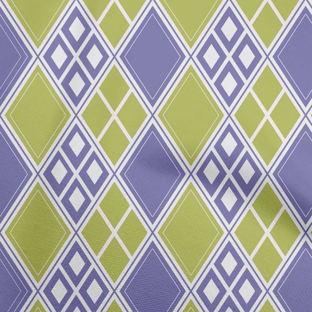 oneOone Cotton Cambric Light Green Fabric Check Sewing Material Print Fabric By The Yard 56 Inch Wide