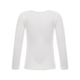 thumbnail image 2 of Jowowha Girls Fleece Dance Shirts Long Sleeve Thermal Tops Kids Warm Winter Tee Base Layer Ballet White 150, 2 of 7