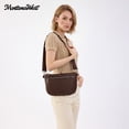 thumbnail image 4 of Montana West Crossbody Bag for Women with Dual Zipper Pockets, Coffee, 4 of 7