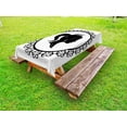 thumbnail image 1 of Queen Outdoor Tablecloth, Profile Silhouette of Princess in Frame with Victorian Details Young Noble Woman, Decorative Washable Fabric Picnic Table Cloth, 58 X 84 Inches,Black and White, by Ambesonne, 1 of 2