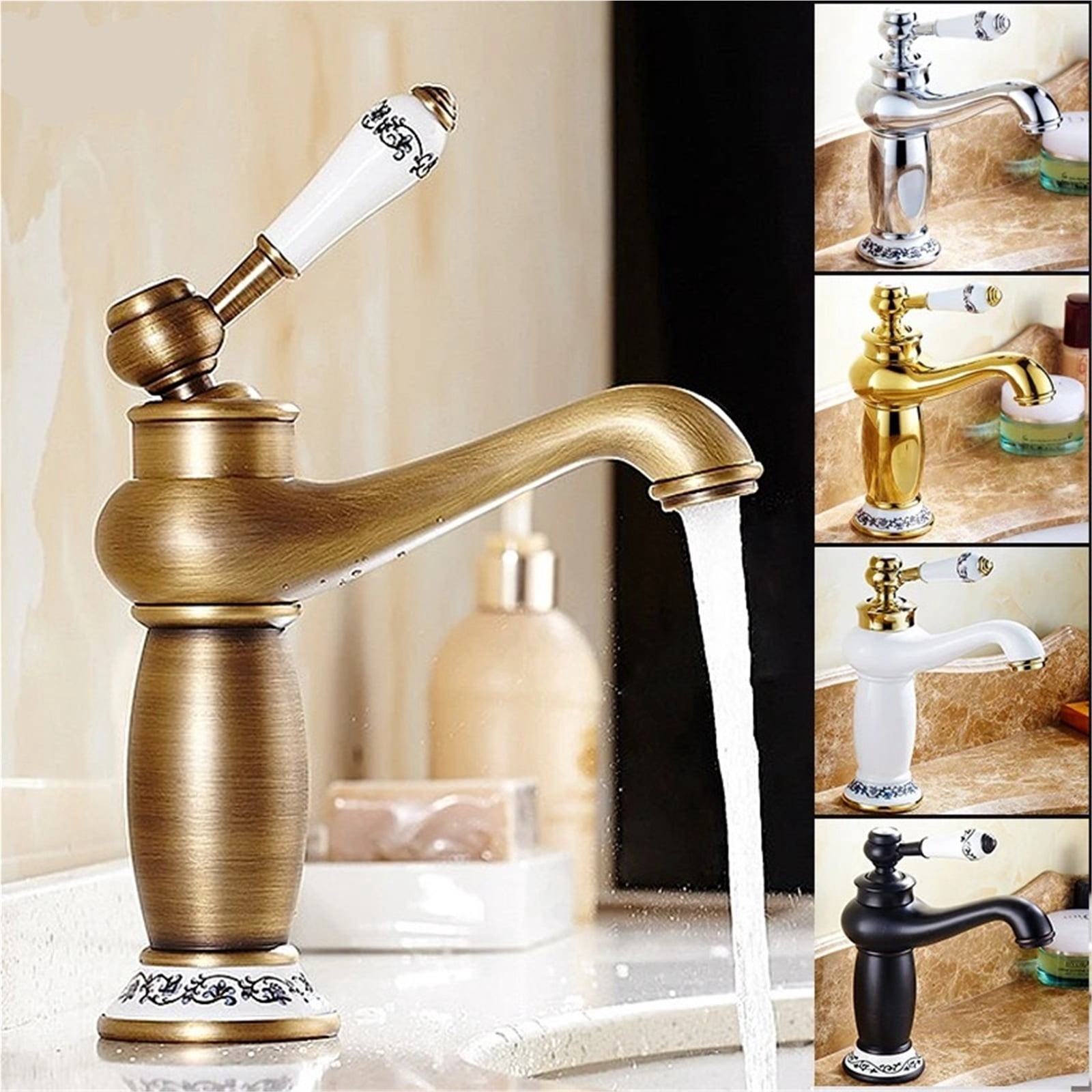 Bathroom Faucet Antique Bronze Finish Brass Basin Sink Solid Brass Faucets Single Handle Water Mixer Taps Bath Crane -Modern  Design