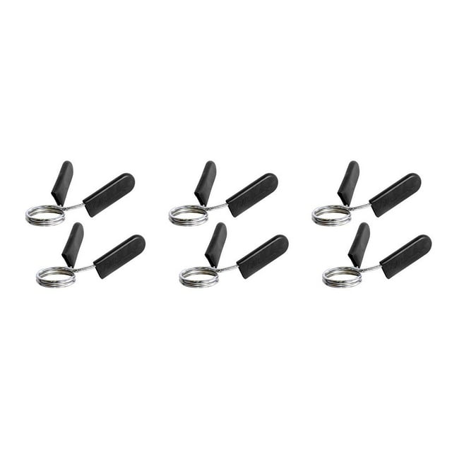 Transemion 2pcs Barbell Spring Clamps Workout Weightlifting Fitness Release Weight Bar Locks Clips black silver 28mm 3Set