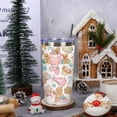 thumbnail image 5 of Christmas Tumbler Pink Gingerbread Man Coffee Mug with Lid Straw Brush Stainless Steel Cup for Anniversary Holiday Birthday Party Favor Supplies, 20 Oz, 5 of 6