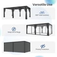 thumbnail image 5 of 12'×20' Outdoor Louvered Pergola, Aluminum Outdoor Louvered Pergola Patio with Adjustable Roof for Outdoor Deck, Backyard, Garden (10x20FT with Curtain), 5 of 6