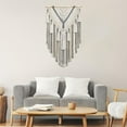 thumbnail image 6 of Handmade Woven Tapestry Macrame Wall Hanging Chic Tassels Wall Decor Woven Tapestry for Bedroom Apartment Nursery Decoration grey, 6 of 9