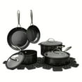 thumbnail image 5 of (2 pack) Thyme and Table 12 Piece Nonstick Aluminum Cookware Set, Gunmetal, 5 of 19