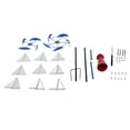 thumbnail image 1 of Molinos de viento de metal con diseño de velero, colores brillantes, faro, decoración de velero, escultura artística de viento para patio y jardín., 1 of 14