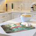 thumbnail image 6 of Kitchen Drying Mat Kitchen Drying Pad 16x18In Drying Dish Mat Dish Drying Mats Kitchen Countertop Multi-Function Drain Drying Mat Beautiful Pink Flamingo, 6 of 8