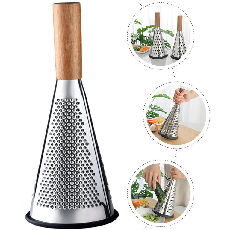 Vertical Cheese Grater Stainless Steel Cheese Grater Cone-Shaped Cheese Grater, Silver