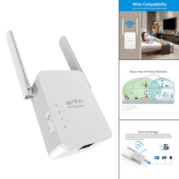 Extensor de rango de refuerzo WiFi 300Mbps 2.4G WiFi Plug-US, de puerto LAN / WAN con cable Macarena Enrutador amplificador