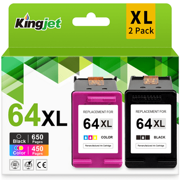 64XL Ink Cartridges Compatible for HP 64 Ink Cartridges for HP Ink 64 Pinter Ink (Black, Tri-Color)