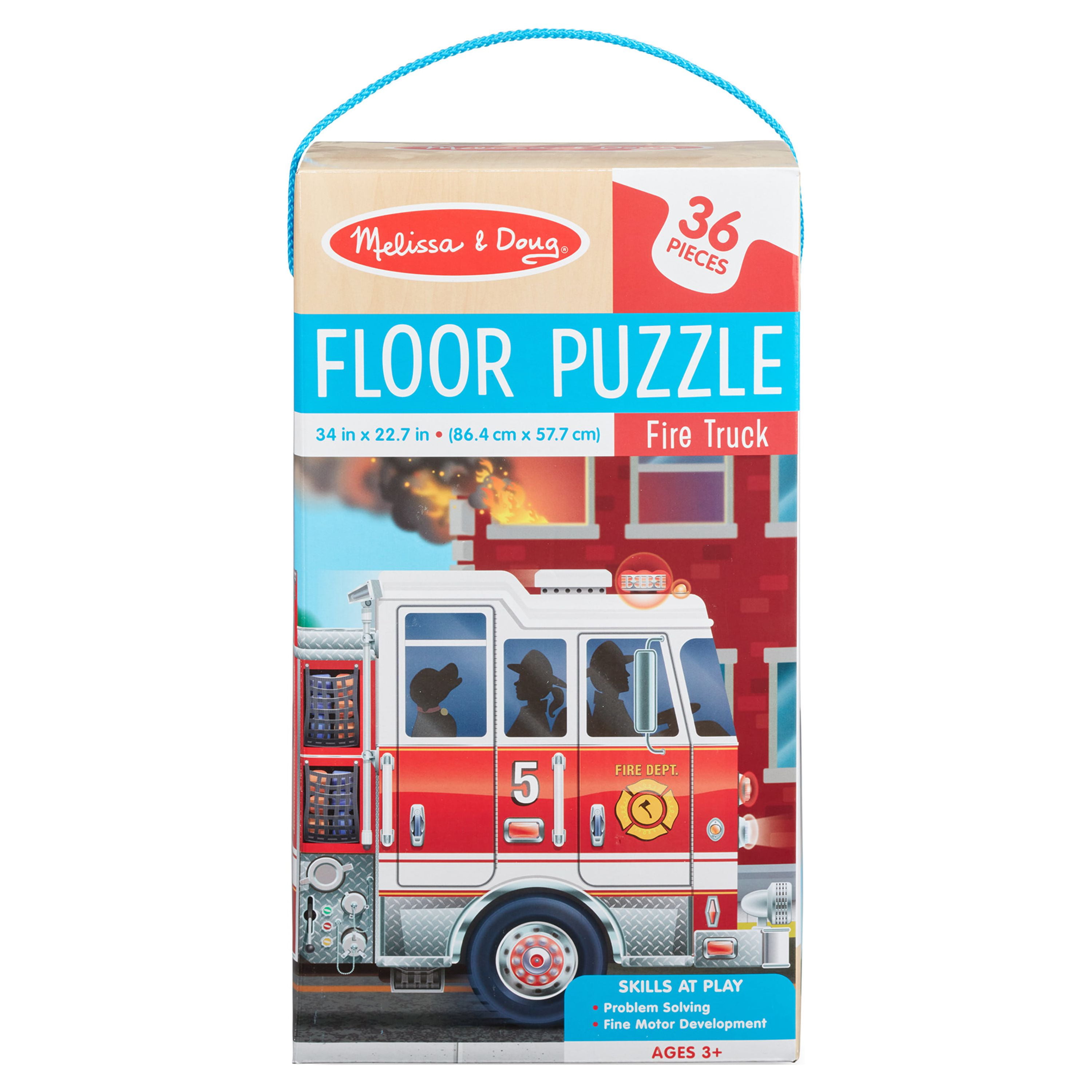 Melissa and Doug Floor Puzzle Assortment-Camion de Pompier