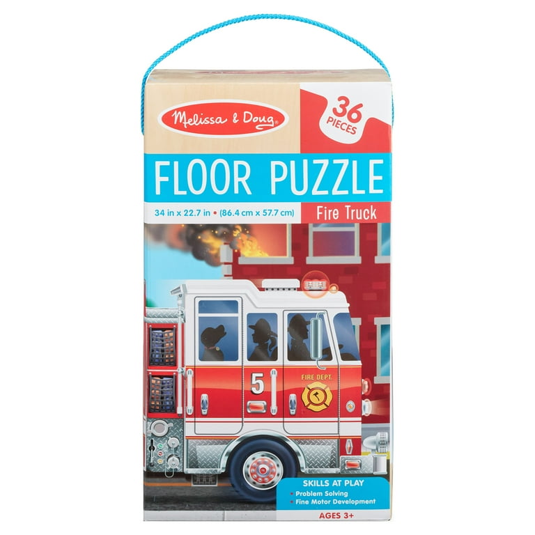 Melissa Doug Fire Truck Giant Cardboard Floor Puzzle 36 Pcs