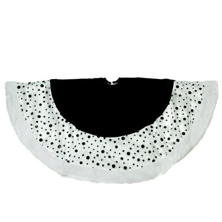 48 quot black and white glittered polka dot christmas tree polka dot christmas tree skirts