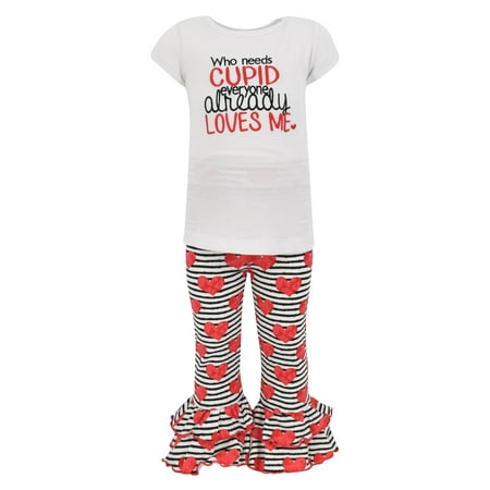 Cute Christmas Day Outfits Unique Baby Girls “Who Needs Cupid†Valentine’s Day Outfit (2t) ()