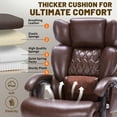 thumbnail image 3 of Qusaphy Big and Tall 800lbs Ergonomic Office Chair Heated massage chair, reclining high-back chair, Footrest & BIFMA Certified Heavy-Duty Support Brown, 3 of 9