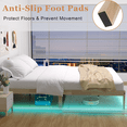 thumbnail image 2 of Wood Platform Bed Frame with RGB Mood Lights, Bed Frame Wood, 8.7" Under-Bed Storage, Noise-Free, Easy Assembly, 12 Inch, Twin XL, 2 of 9