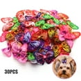 thumbnail image 5 of 30-Pack Puppy Yorkie Dog Hair Bows with Rubber Band Pet Grooming Products Mix Colors Butterfly Patterns Pet Hair Bows Dog Accessories, 5 of 8