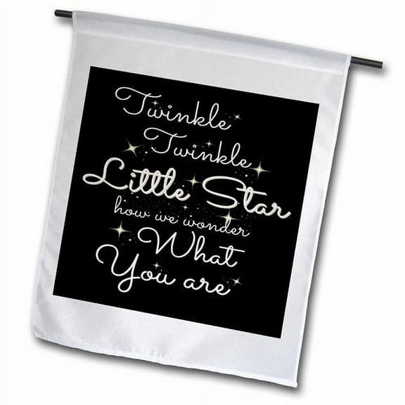3dRose, Twinkle little star how we wonder what you are, 12 x 18 inch Garden Flag
