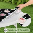 thumbnail image 5 of Pioneer Flower Floral Print Pattern Round Fitted Tablecloth with Elastic Edge,Dining Table Cover Waterproof,Outdoor Round Tablecloth for Camping,Dining,Indoor and Outdoor, 5 of 7