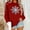 Burgundy, variant on FAWUUDO Womens Fall Sweater Cute Bow Print Long Sleeve Pullover Casual Oversized Burgundy